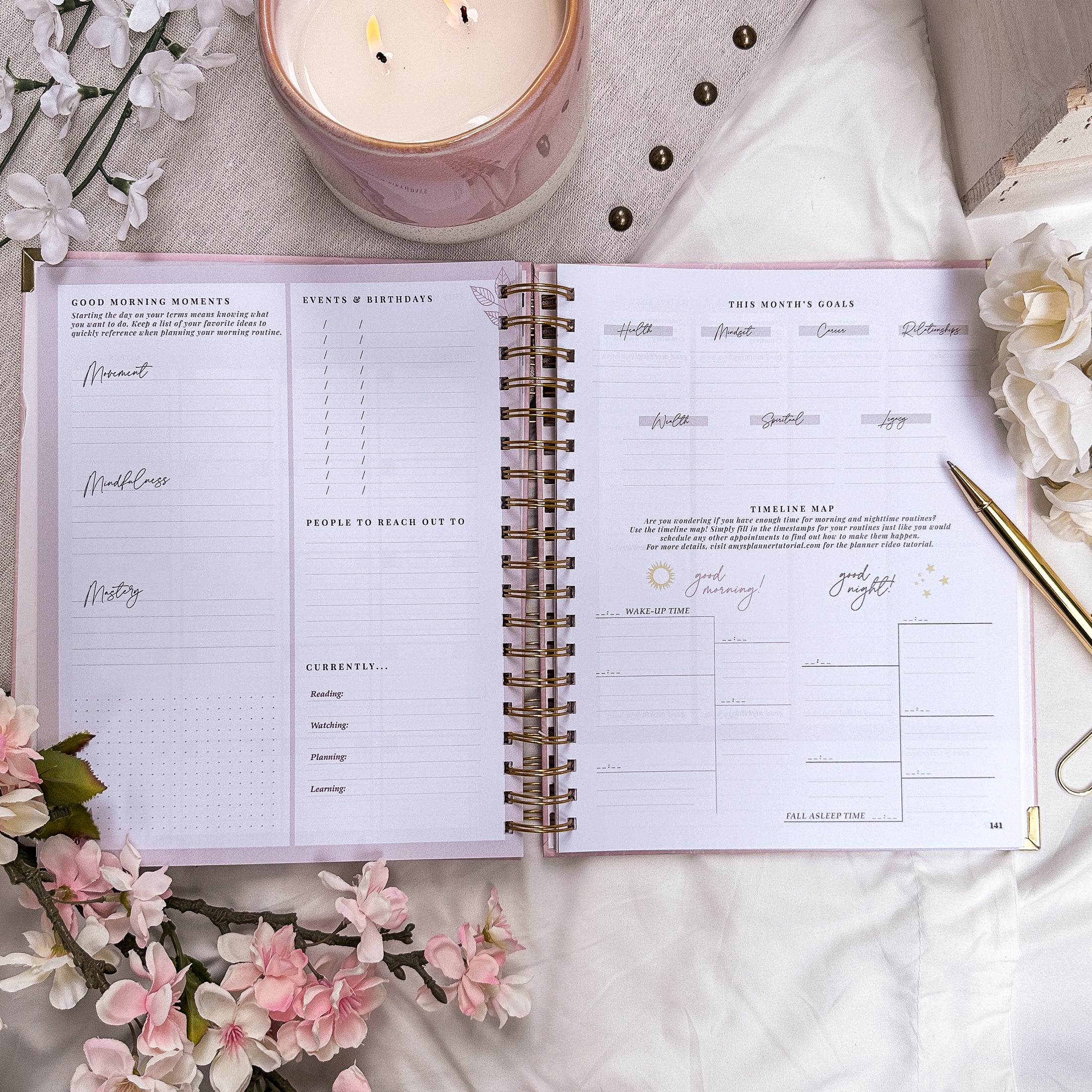 OUT OF STOCK! Good Morning, Good Life 12-Month Undated Planner | Bambina Rosa Pink -- SHIPS DECEMBER 2024!