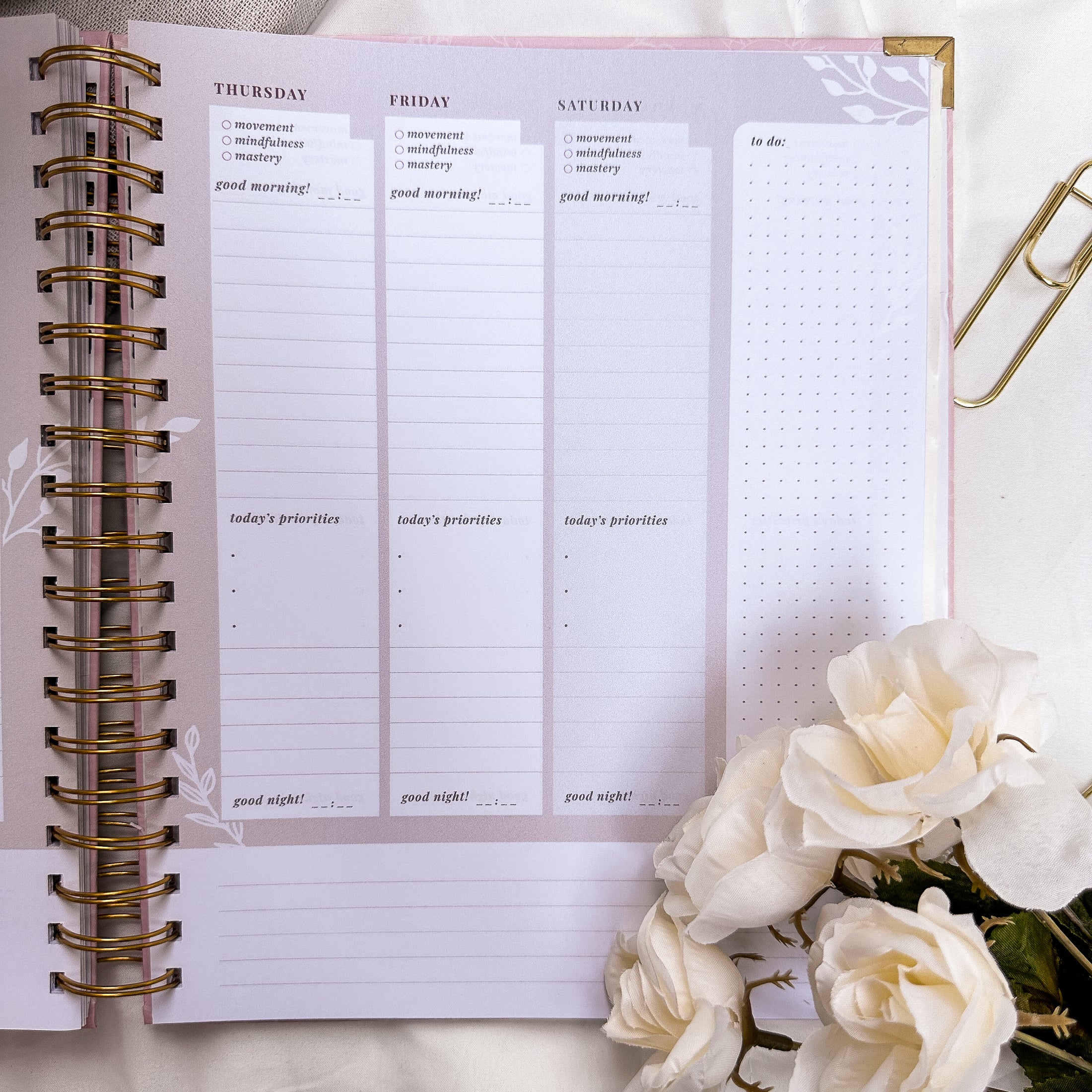 OUT OF STOCK! Good Morning, Good Life 12-Month Undated Planner | Bambina Rosa Pink -- SHIPS DECEMBER 2024!