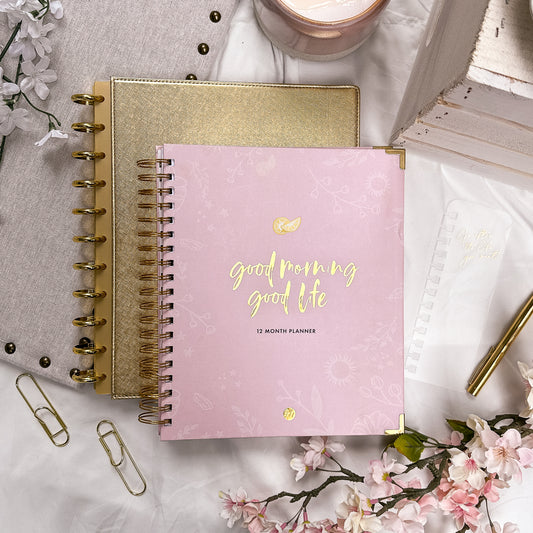 Good Morning, Good Life 12-Month Undated Planner | Bambina Rosa Pink