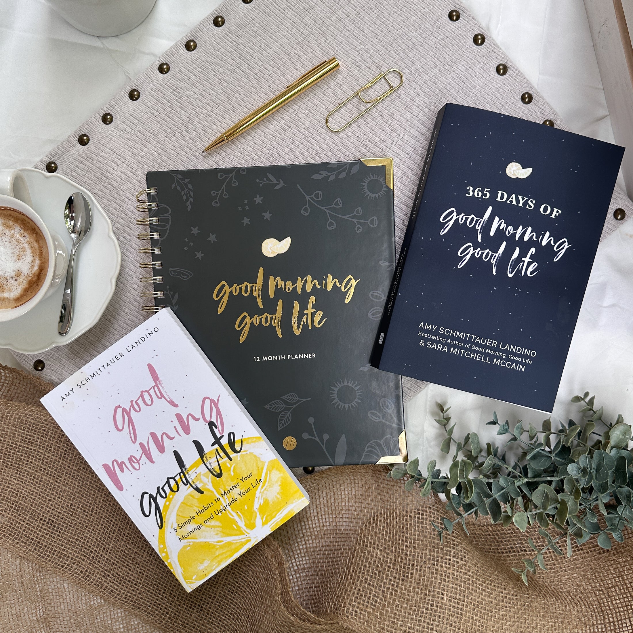 Good Morning, Good Life 12-Month Undated Planner | Deep Forest Green